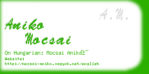 aniko mocsai business card